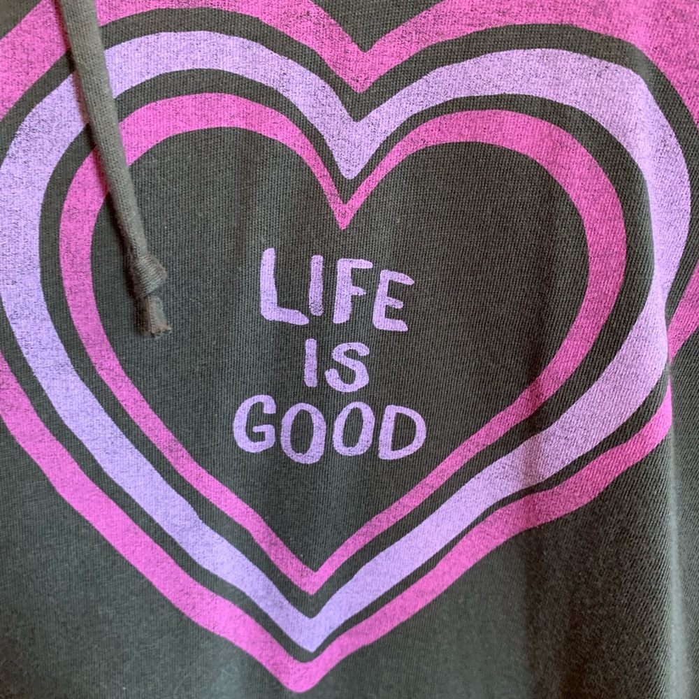Life Is Good long sleeve tee with hood